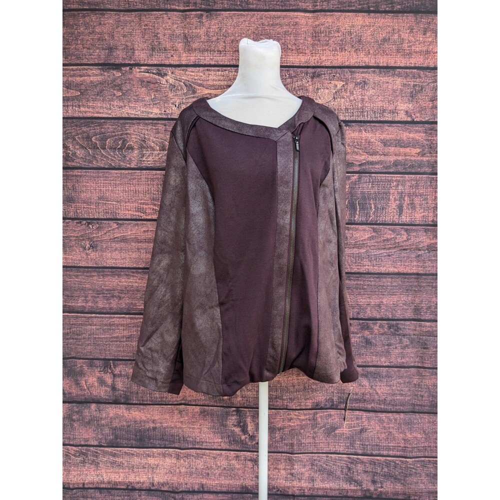 Style & Co Purple‎ Side zip Moto jacket size XL